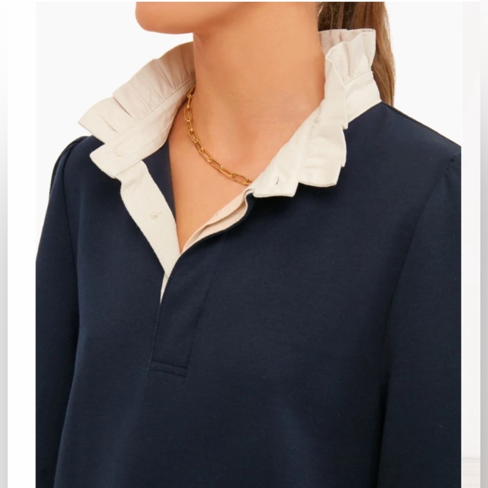 Tuckernuck Pomander Place Navy Charlotte Terry Minimalist Dress Size Small - Picture 10 of 17